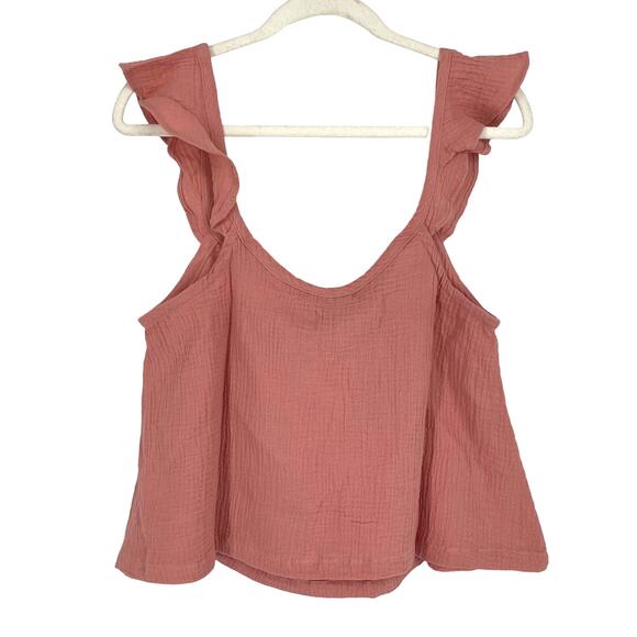 Marine Layer Jude Flutter Sleeve Tank Rosette Pink Medium NWT - Picture 2 of 7